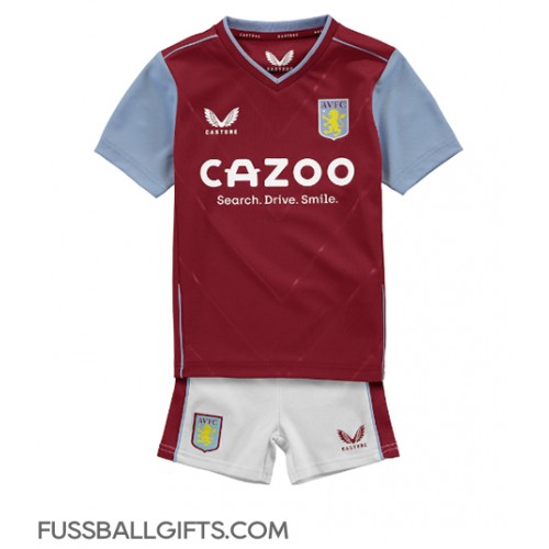 Aston Villa Fußballbekleidung Heimtrikot Kinder 2022-23 Kurzarm (+ kurze hosen)